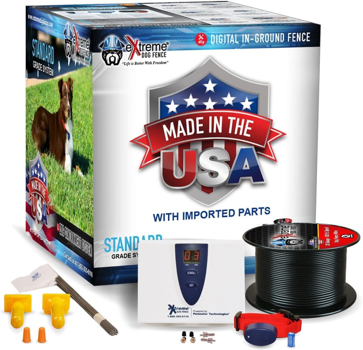 Underground Electric Dog Fence Kit, Standard, 1-Dog, 500 ft, DIY Install