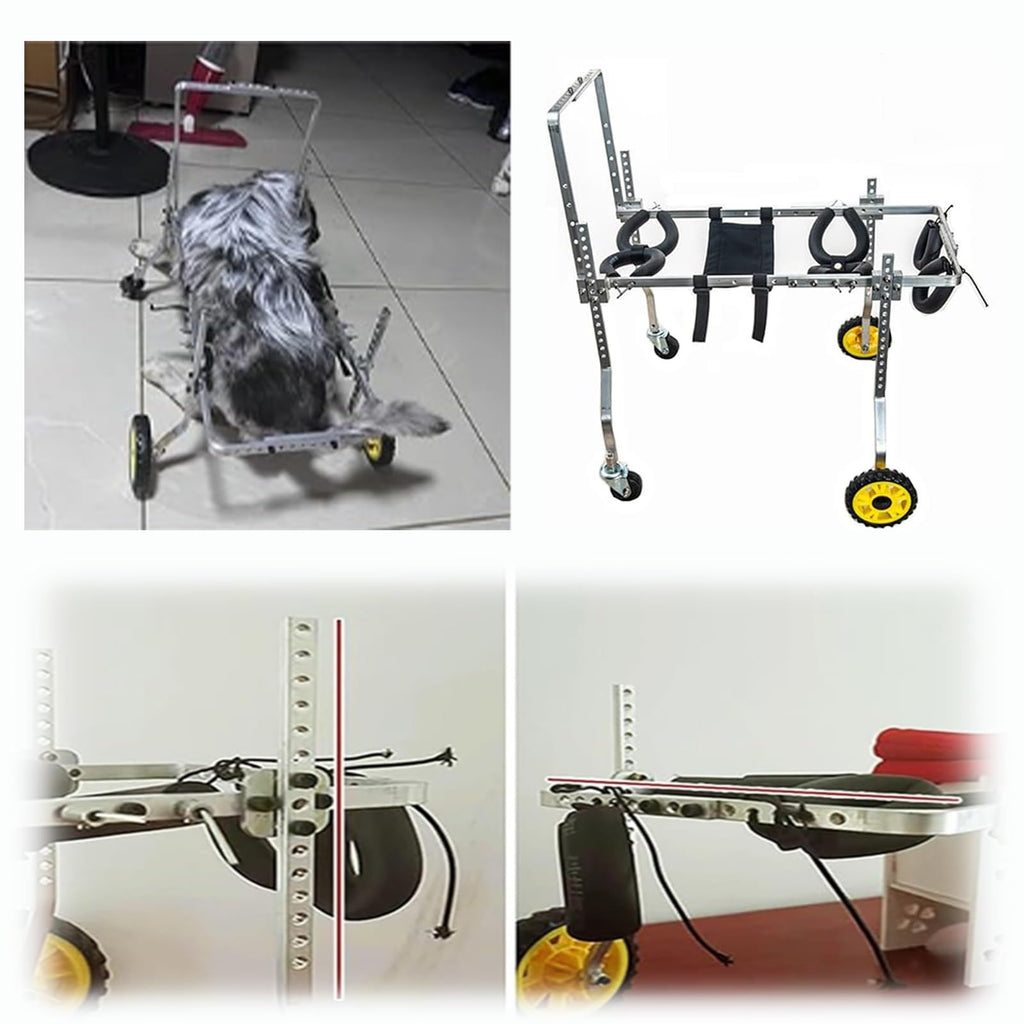Adjustable Dog Wheelchair Cat Wheelchairs Cart, Full Support Dog Assisted Walking Device for Limbs Recover, Pet Mobility Aid Small Medium Large(Parent)