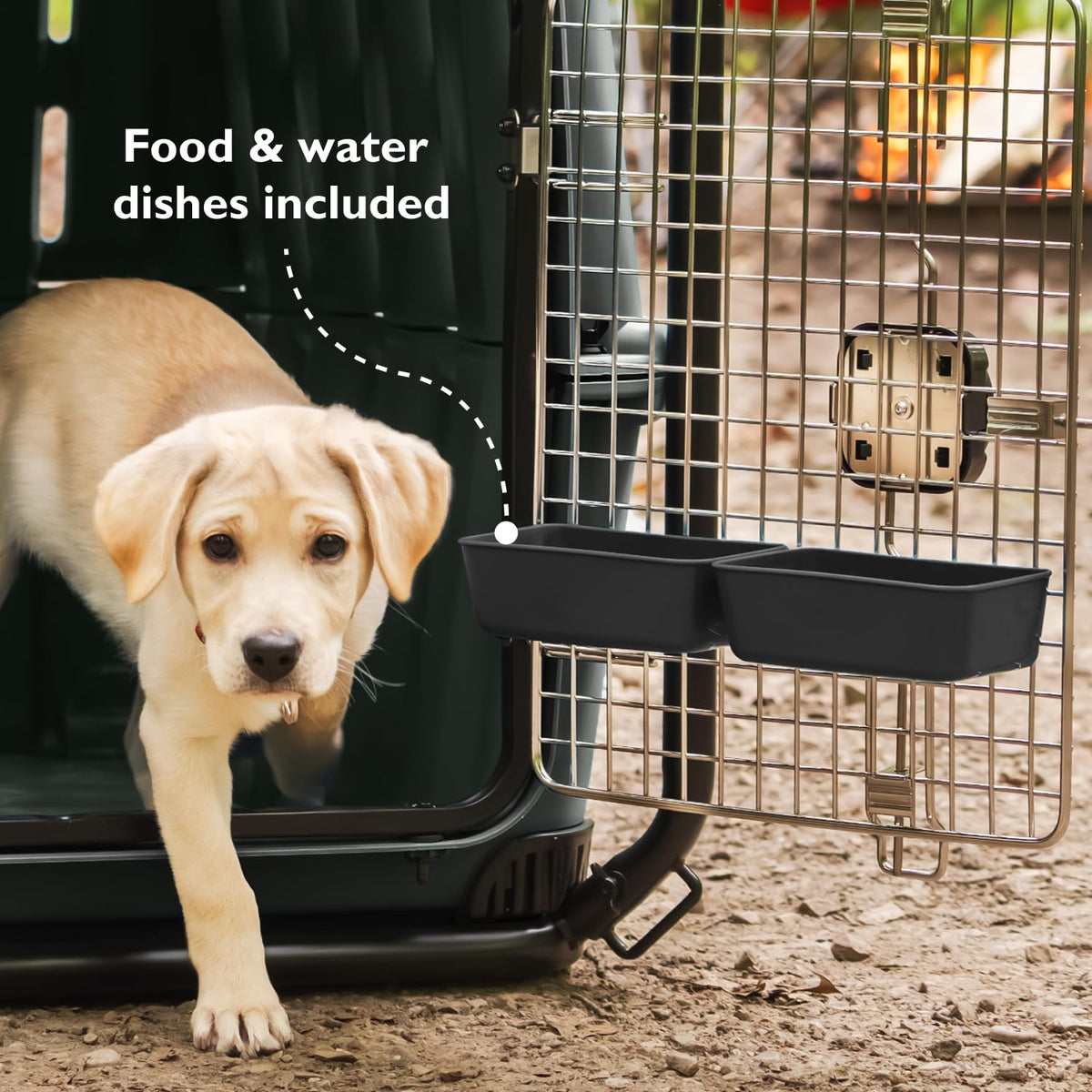 Mammoth Guardian Dog Kennel 36" Heavy Duty Travel & Outdoor Crate for Puppies, Small, Medium & Large Dogs, Secure 3 Bolt Lock, Adventure Ready for Hunting, Camping & Offroad – Gunmetal Gray