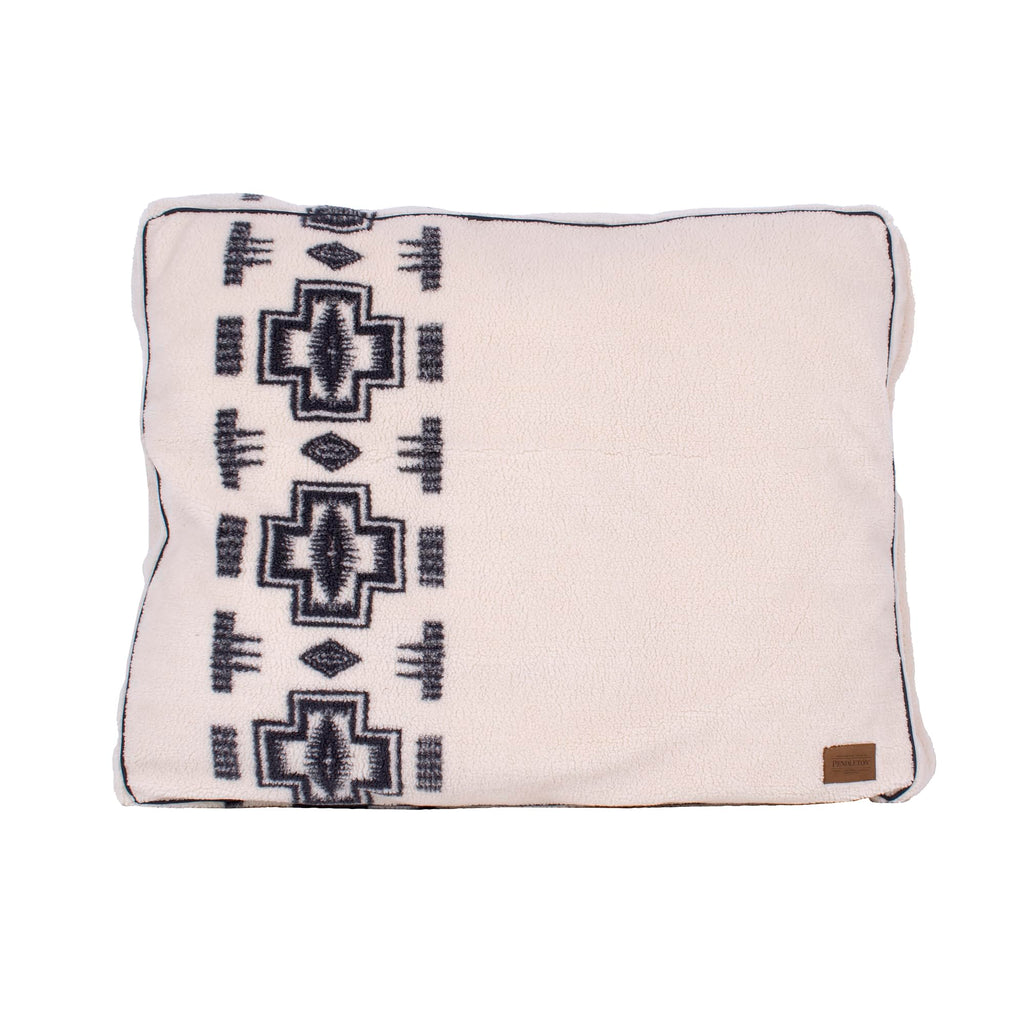 Pendleton Berber Dog Bed, Plush Pet Napper with Faux Suede Reverse and Removable Washable Cover, Rectangle Pet Bed, Large, Harding Tonal Natural