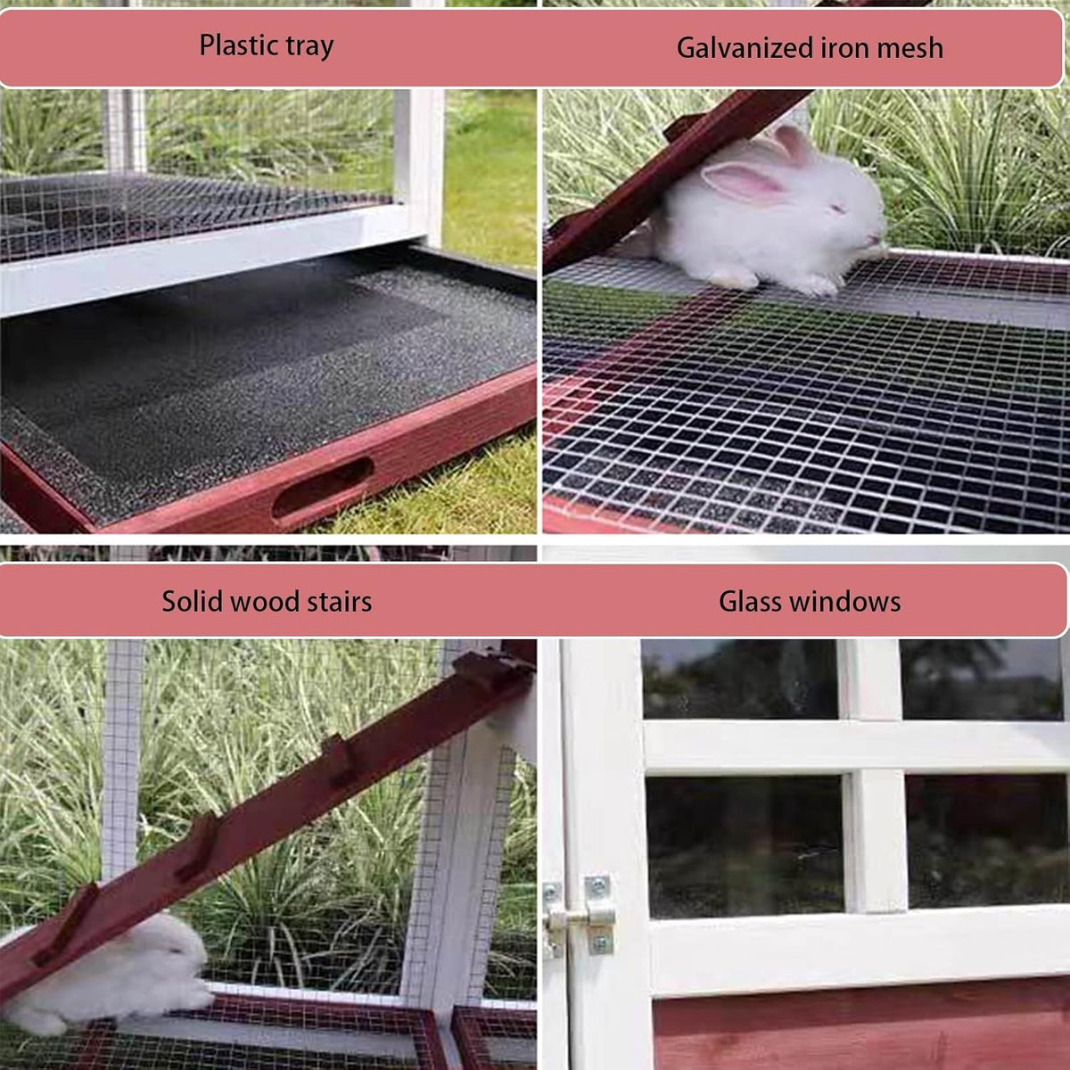 Double-Storey Pet Villa with Pull-Out Tray for Indoor and Outdoor Use,