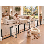 FXW ClariWall Metal & Acrylic Dog Gate, Extra Wide for Openings Up to 219"