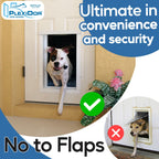 PlexiDor Performance Pet Doors Electronic Dog Door Large White Wall Mount
