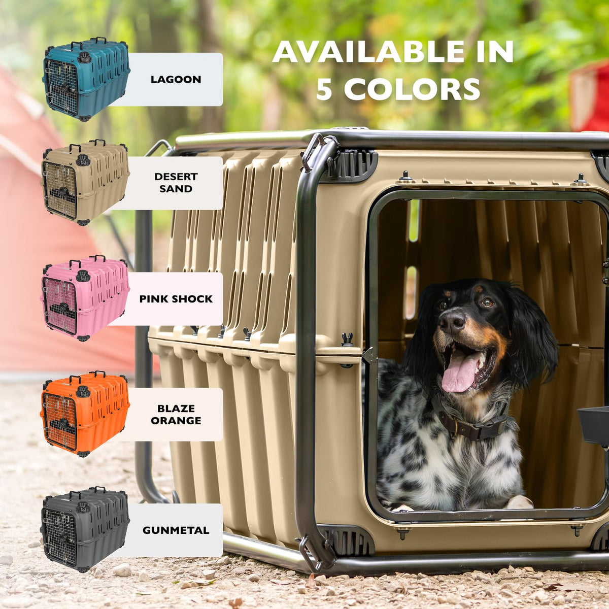 Mammoth Guardian Dog Kennel 36" Heavy Duty Travel & Outdoor Crate for Puppies, Small, Medium & Large Dogs, Secure 3 Bolt Lock, Adventure Ready for Hunting, Camping & Offroad – Gunmetal Gray