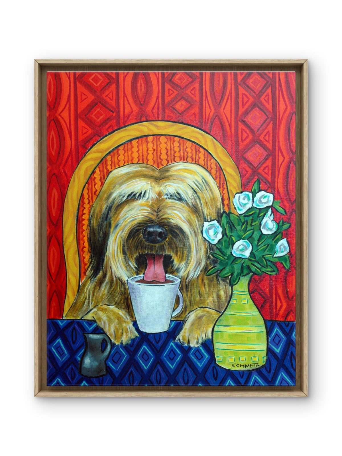 SCHMETZPETZ Briard Dog Coffee Shop Art Print