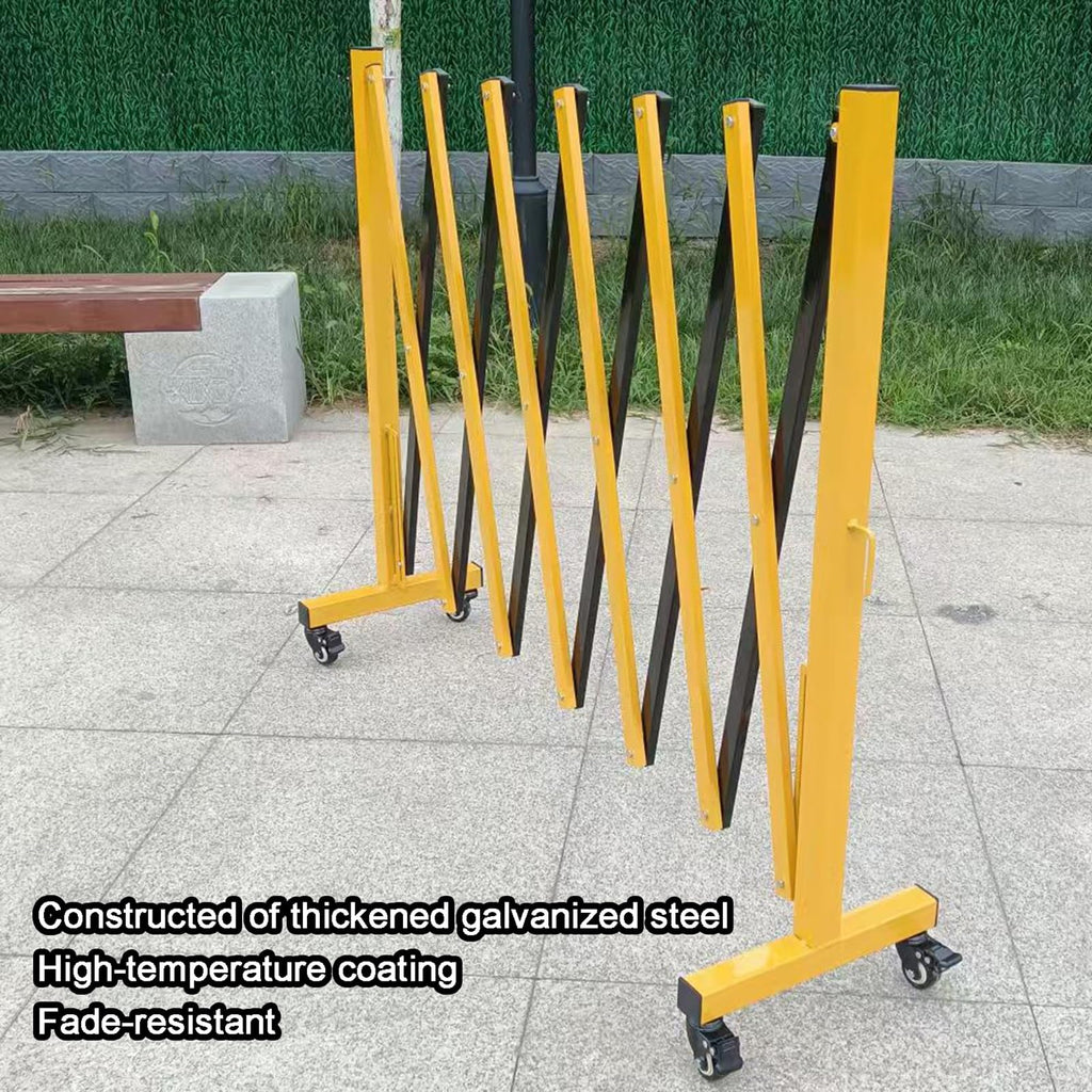 Retractable Folding Security Gate - Outdoor Scissor Door with Casters, Perfect for Schools, Traffic Control & Pet Safety, 150x600cm (59.1x236.2in)