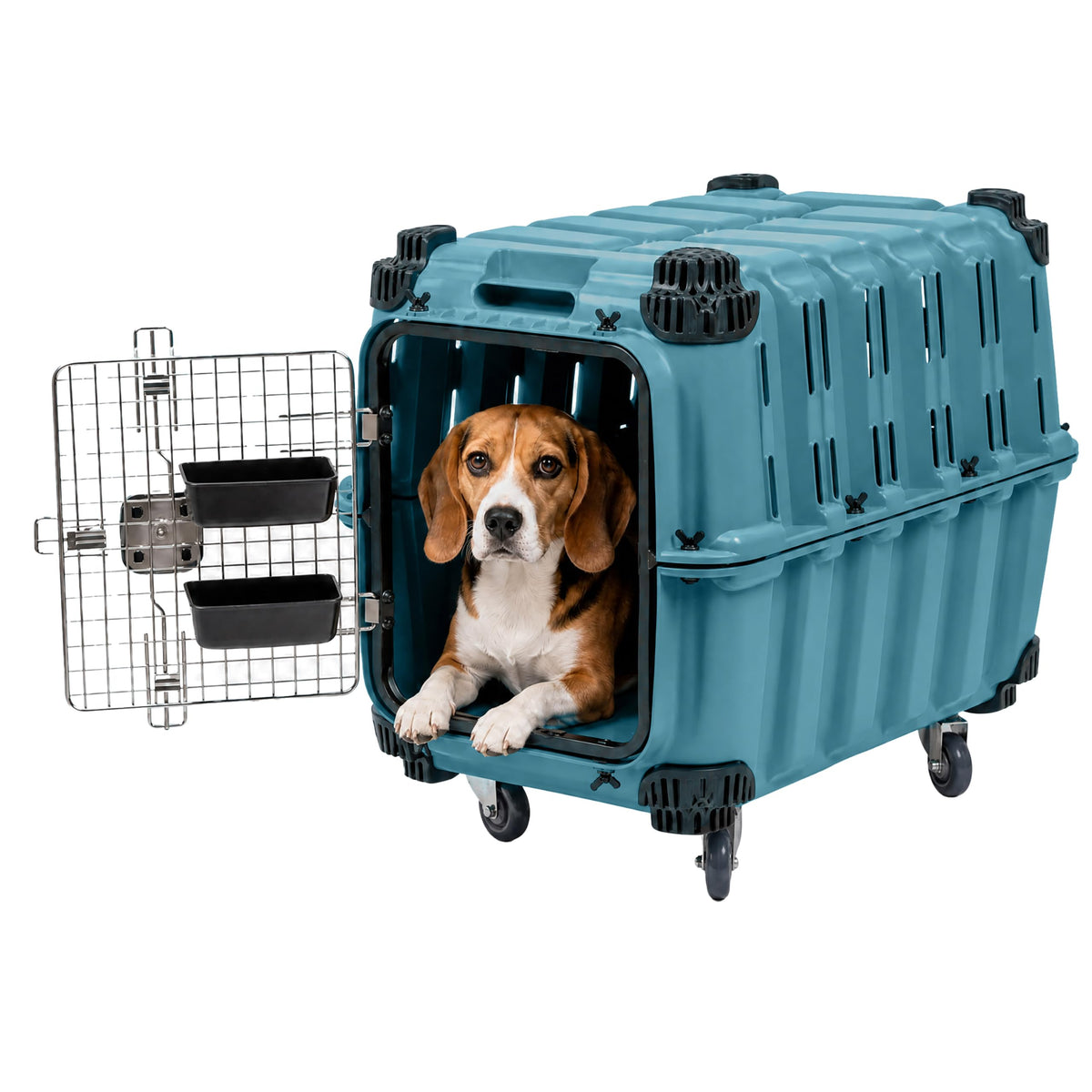 Mammoth Guardian Dog Kennel 36" Heavy Duty Travel & Outdoor Crate for Puppies, Small, Medium & Large Dogs, Secure 3 Bolt Lock, Adventure Ready for Hunting, Camping & Offroad – Gunmetal Gray