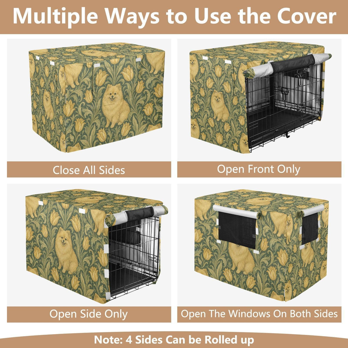 Cage Covers For Dog Crates Vintage tulips Pomeranian William Morris