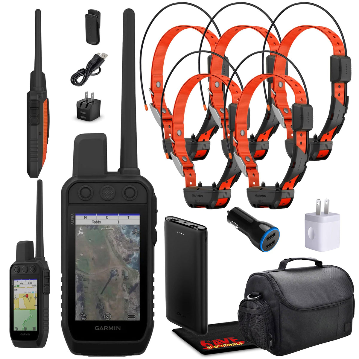 Garmin Alpha 300 Handheld Dog Tracking with 5X Alpha TT25 Dog Collar Bundle