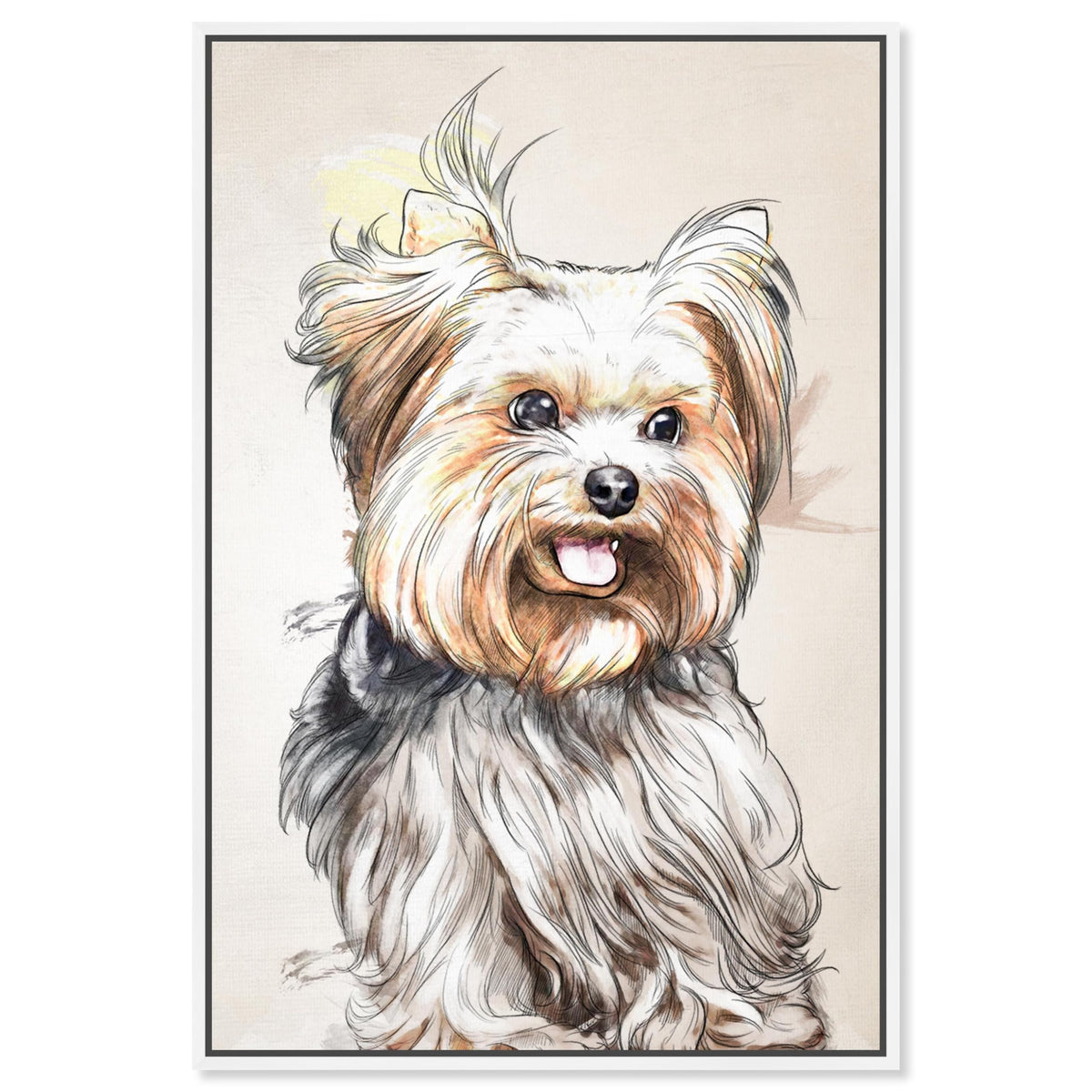 The Oliver Gal Artist Co. Animals Framed Wall Art Canvas Prints 'Yorkie Watercolor' Dogs and Puppies