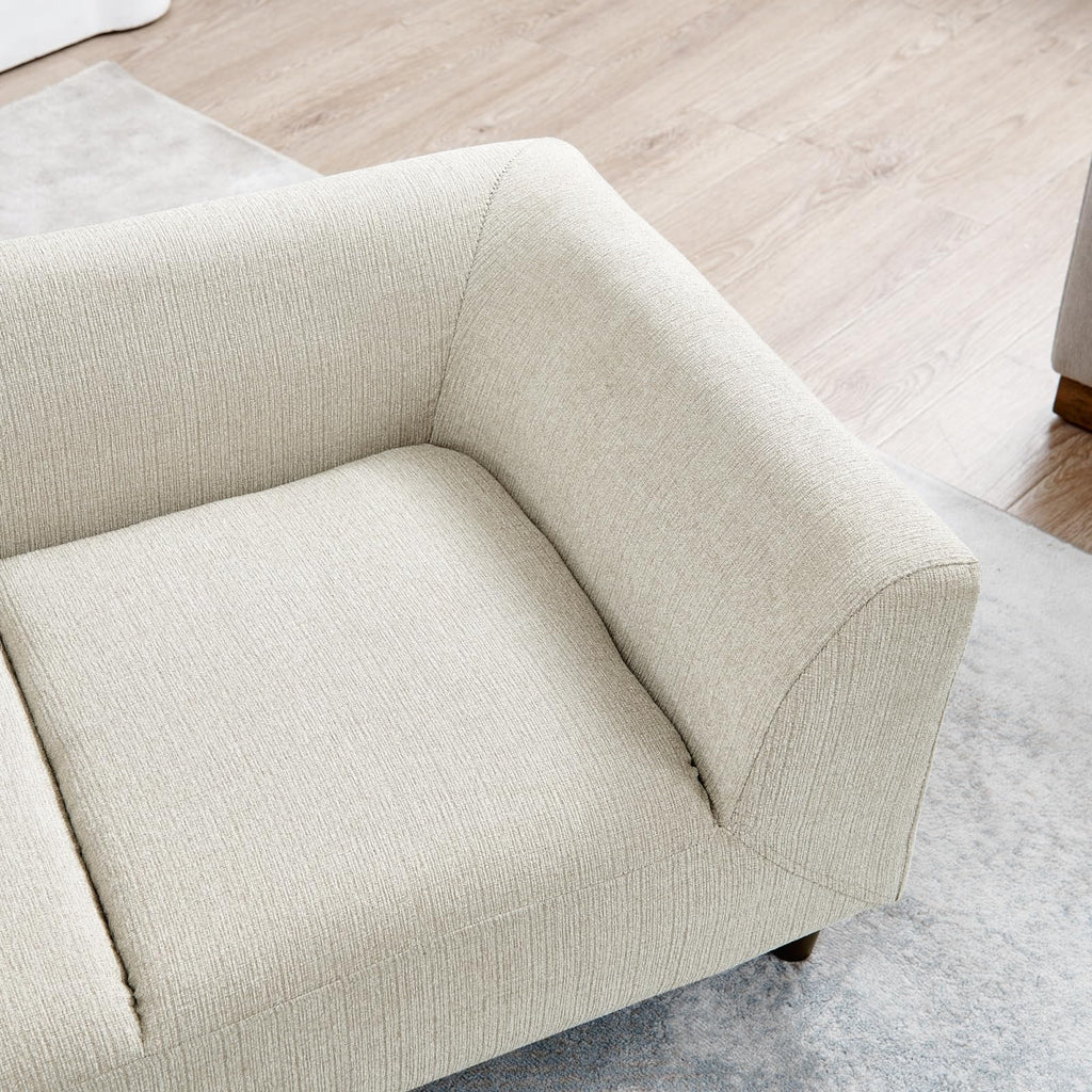 Pet Sofa with backrest and armrests, Modern Rectangular pet Sofa Suitable for Small and Medium Dogs, Soft Cushion Comfortable Dog Sofa,-Beige
