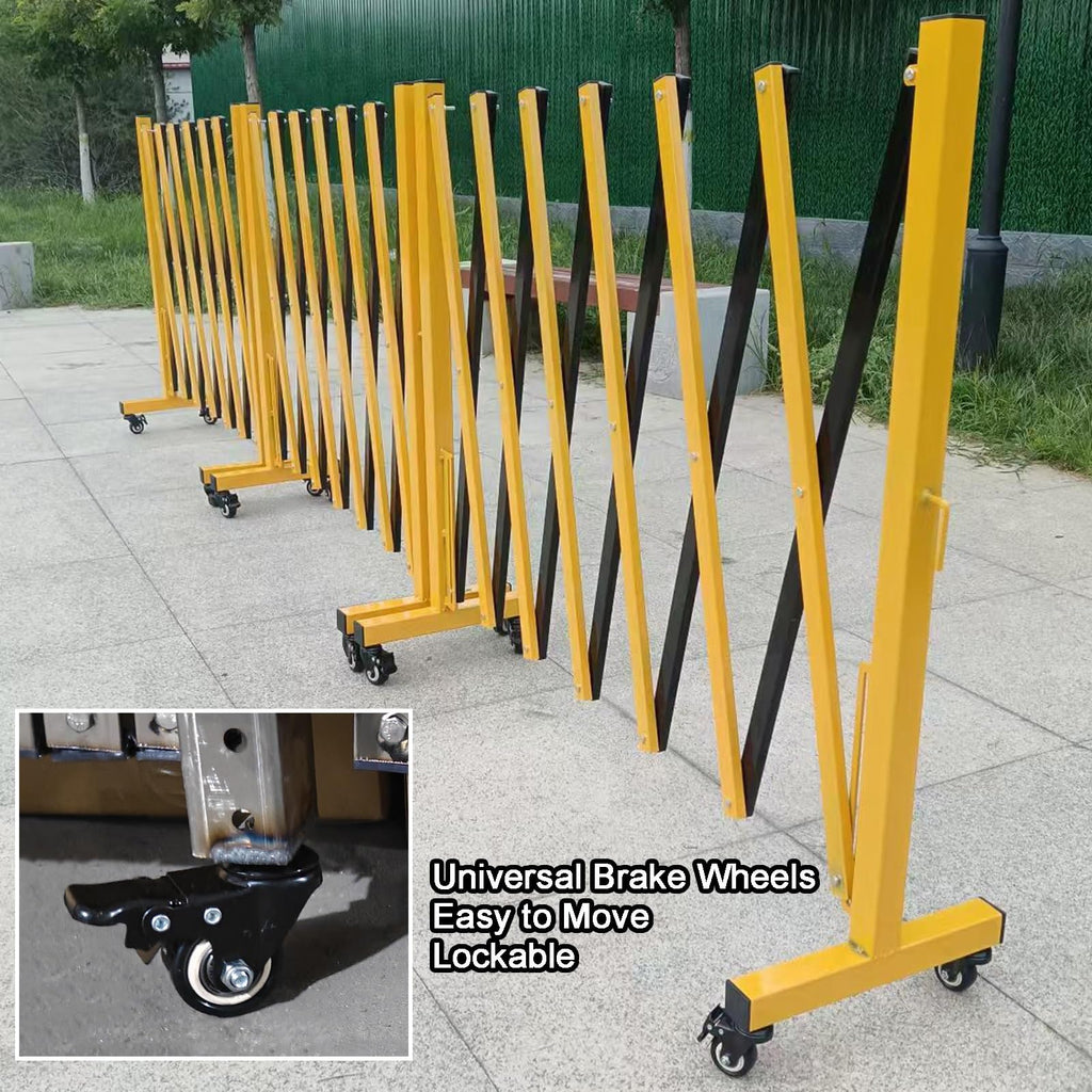 Retractable Folding Security Gate - Outdoor Scissor Door with Casters, Perfect for Schools, Traffic Control & Pet Safety, 150x600cm (59.1x236.2in)