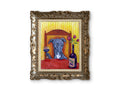 Greyhound at the wine bar dog art print on canvas or paper (24x30, .75 edge canvas) (24x39, .75 edge canvas)