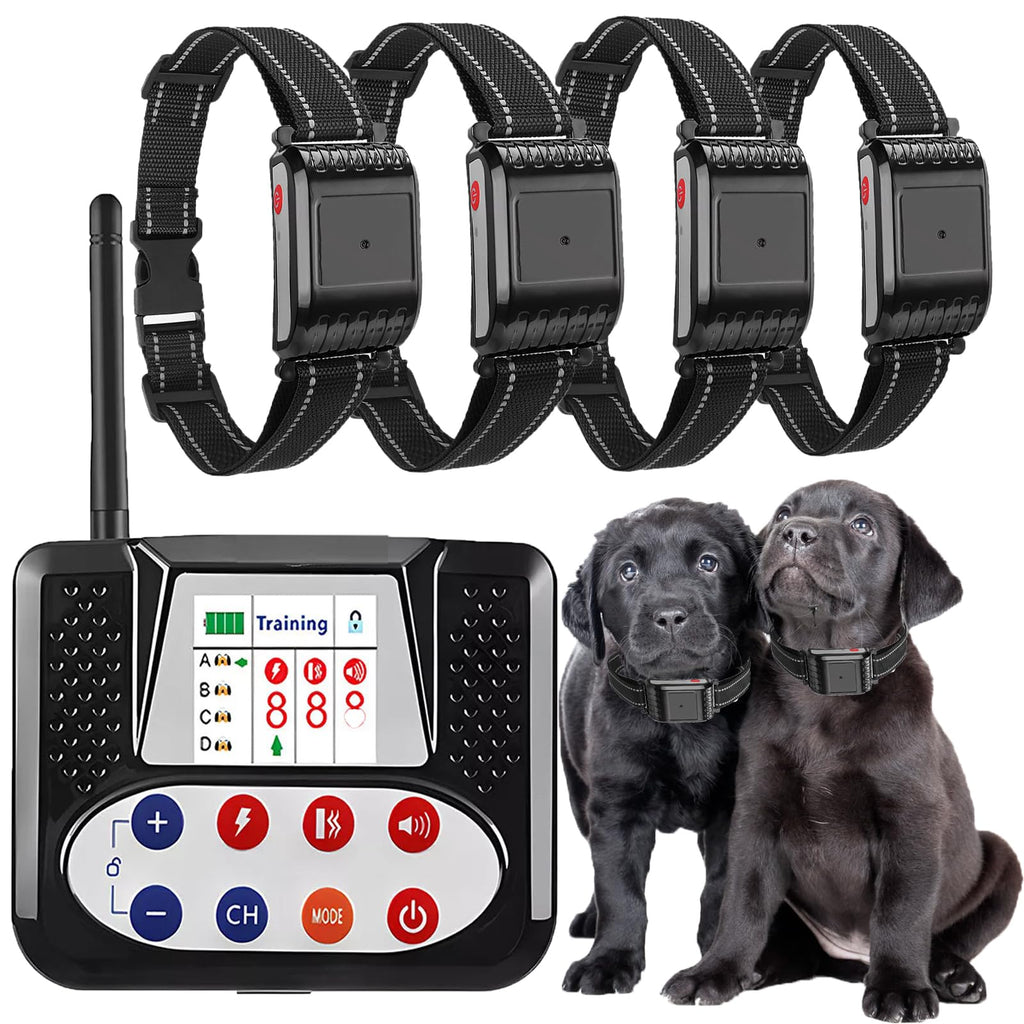 Dog Wireless Fence, Electric Pet Containment System, Waterproof and Rechargeable Training Collar Receiver, Vibration & Shock, With Accurate 2.4G Signal, Safe Effective for Stubborn Dogs,for4dogs