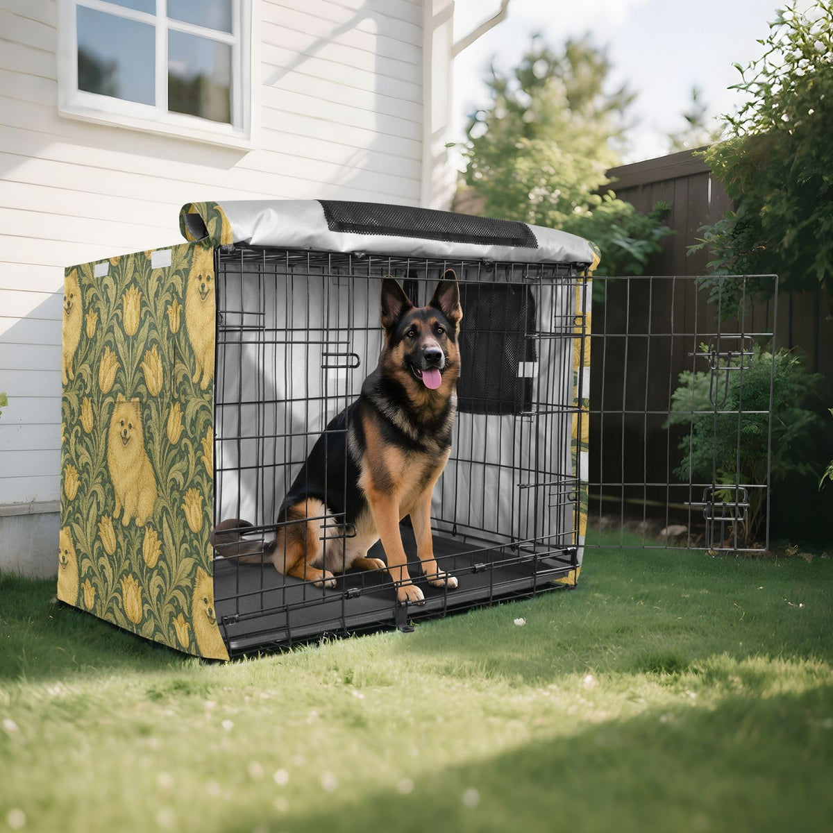 Cage Covers For Dog Crates Vintage tulips Pomeranian William Morris
