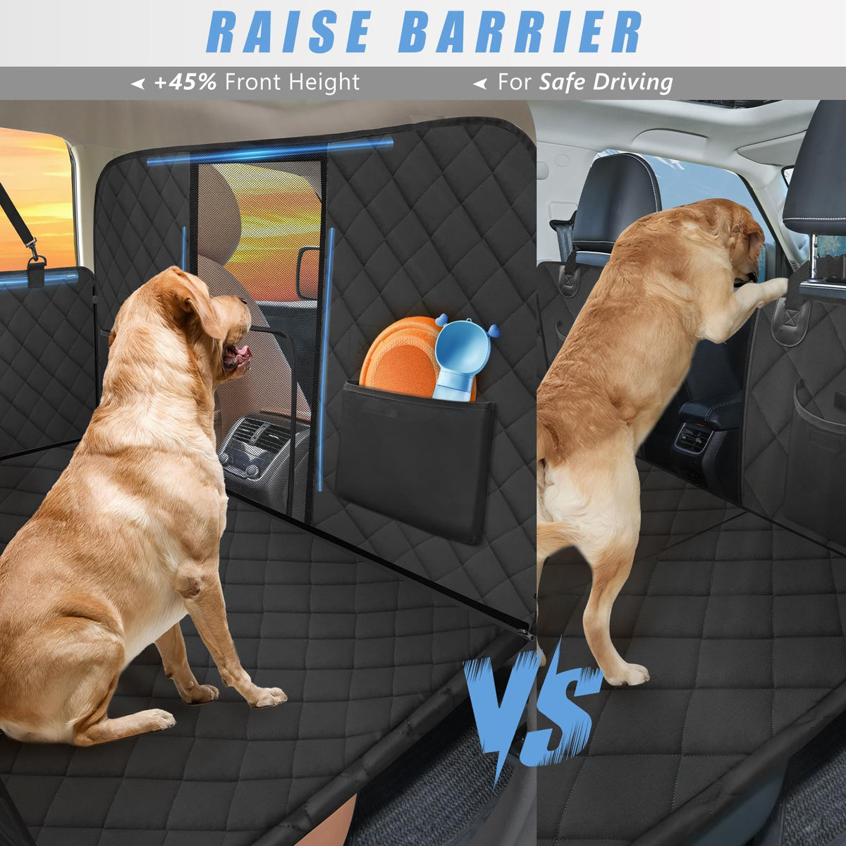High Barrier Back Seat Extender for Dogs and Dog Barrier for SUV