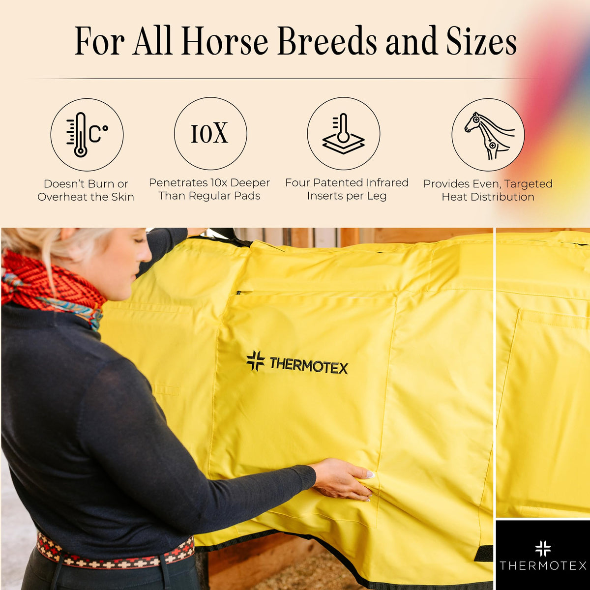 Horse/Equine Blanket, 12 Far Infrared Heat Inserts
