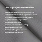 K9 Ballistics Chew Proof Armored Padded Dog Crate Bed, M, Sage Green