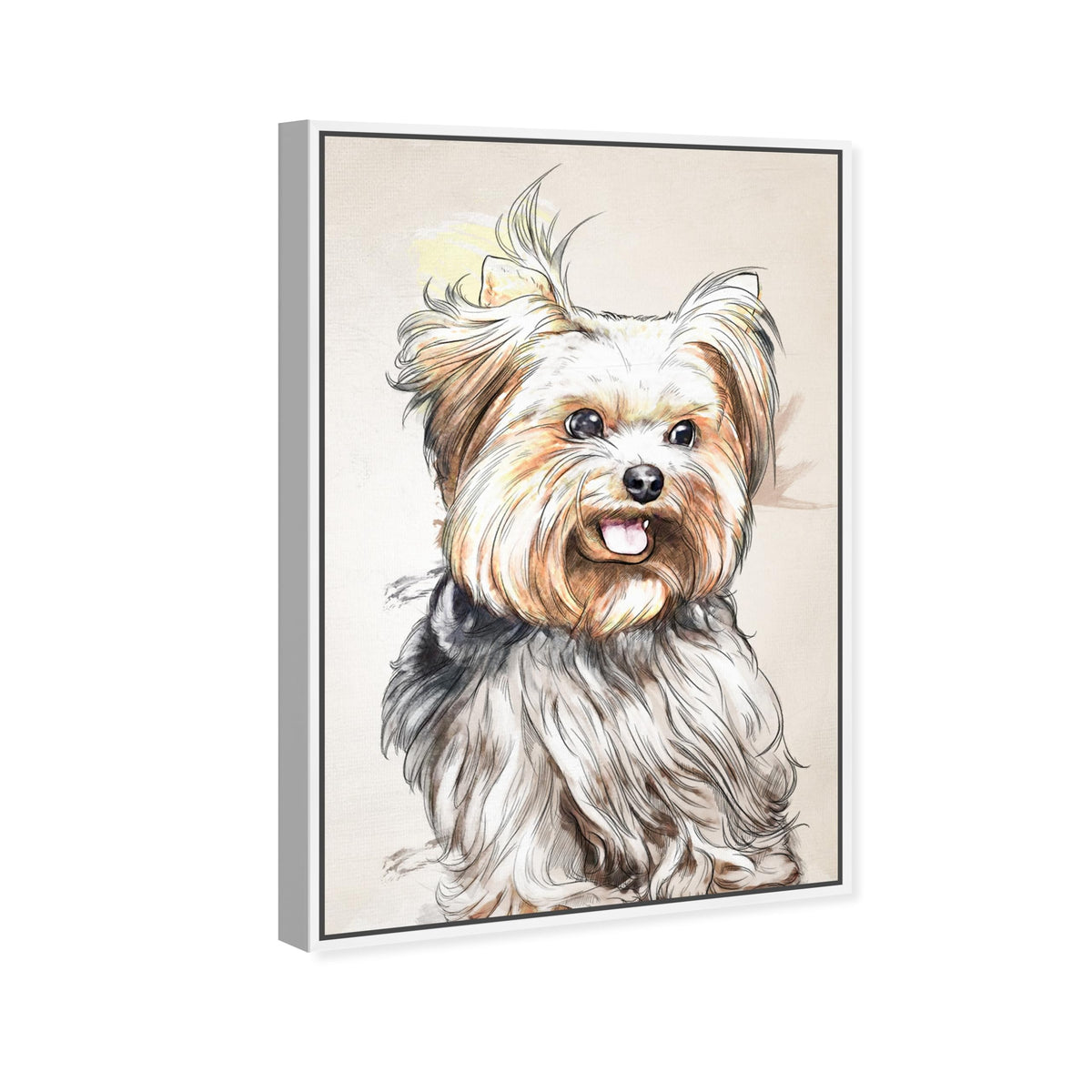 The Oliver Gal Artist Co. Animals Framed Wall Art Canvas Prints 'Yorkie Watercolor' Dogs and Puppies