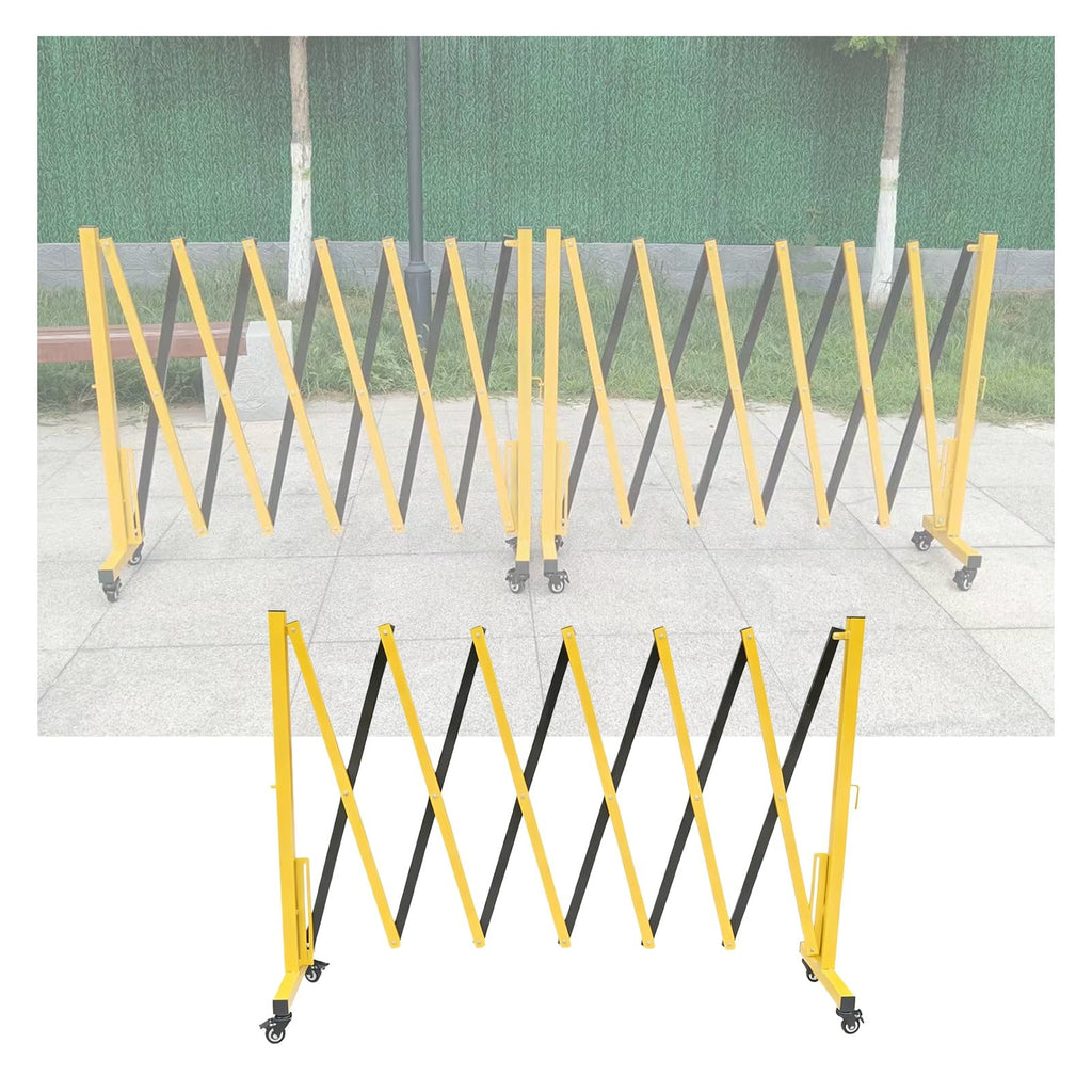Retractable Folding Security Gate - Outdoor Scissor Door with Casters, Perfect for Schools, Traffic Control & Pet Safety, 150x600cm (59.1x236.2in)