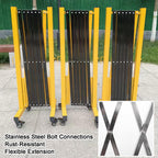 Retractable Folding Security Gate - Outdoor Scissor Door with Casters, Perfect for Schools, Traffic Control & Pet Safety, 150x600cm (59.1x236.2in)