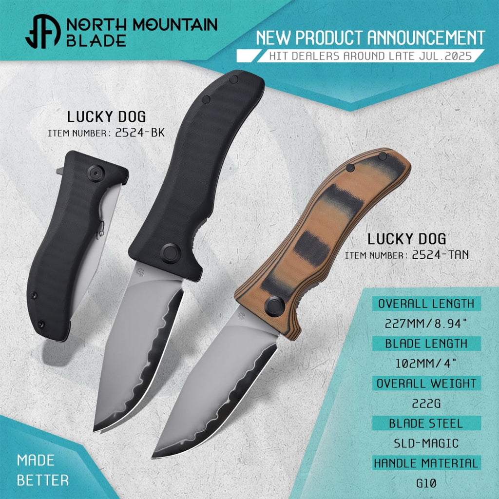Lucky Dog Kick Stop Pocket Folding Knife (2524-BK)