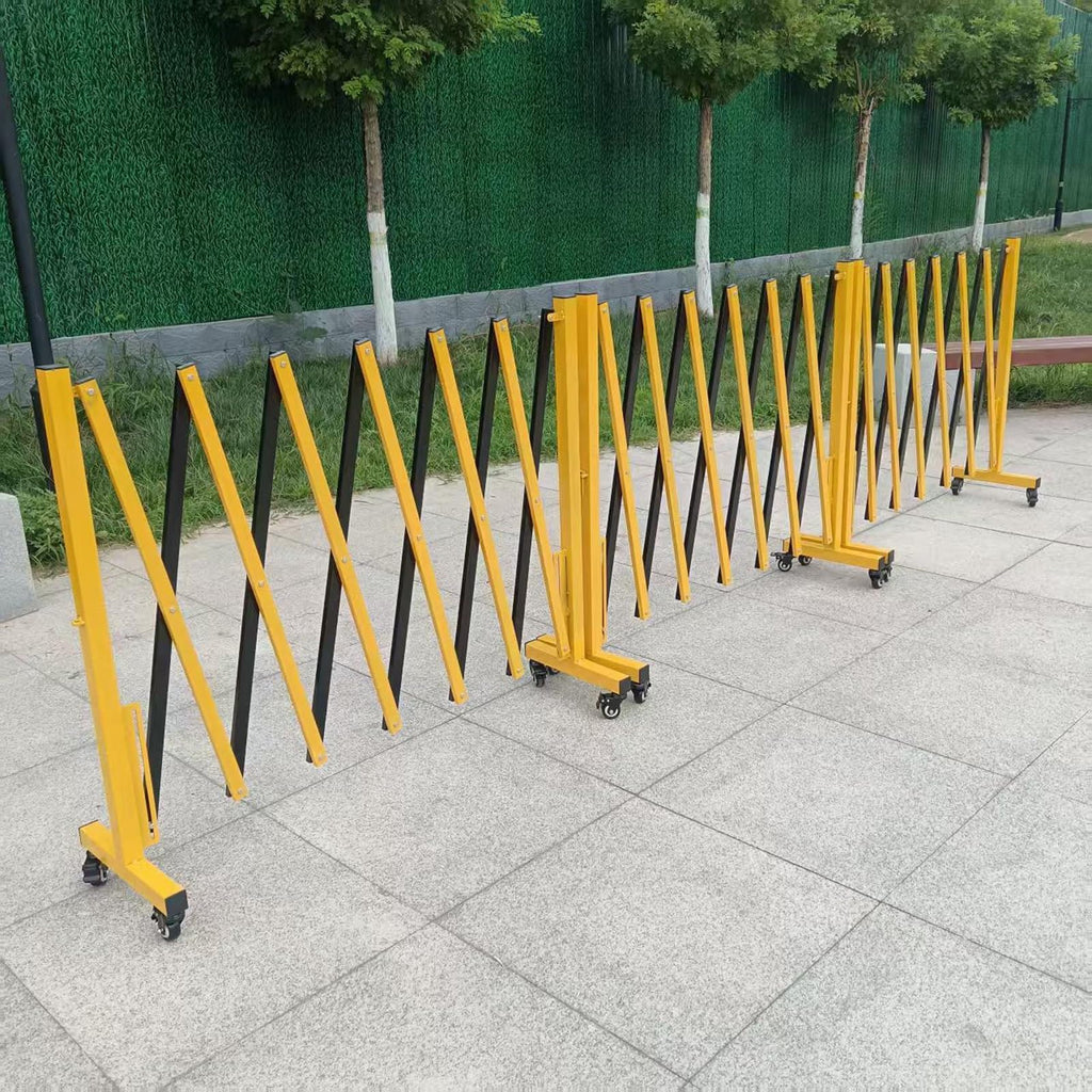Retractable Folding Security Gate - Outdoor Scissor Door with Casters, Perfect for Schools, Traffic Control & Pet Safety, 150x600cm (59.1x236.2in)