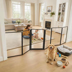 FXW ClariWall Metal & Acrylic Dog Gate, Extra Wide for Openings Up to 219"