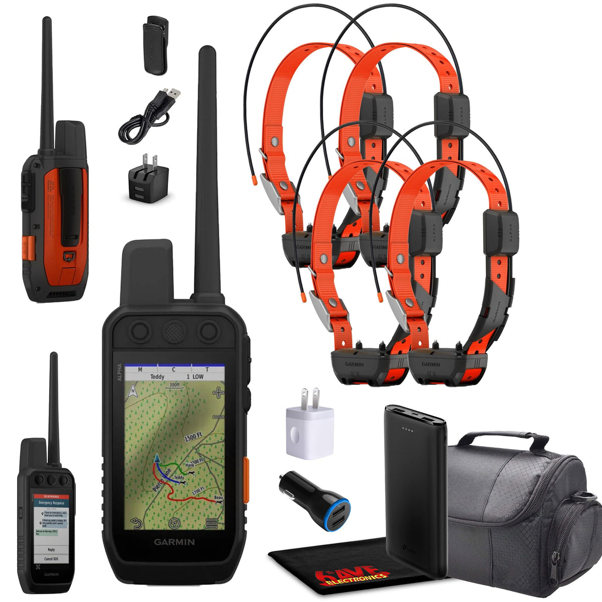 Garmin Alpha 300i Handheld Dog Tracking 4-Collar Bundle