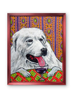 SCHMETZPETZ Great Pyrenees Wine Bar Art Print - Cute Dog Wall Decor - Available as Stretched Canvas in Sizes 8x10 to 24x36