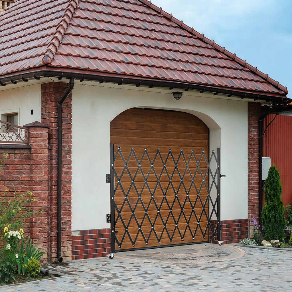 Portable Folding le Gate with Wheels, Design, Stainless Steel for Basements & Gas (71 x 79 inches, 1.8 x 2 m), & Easy to Use
