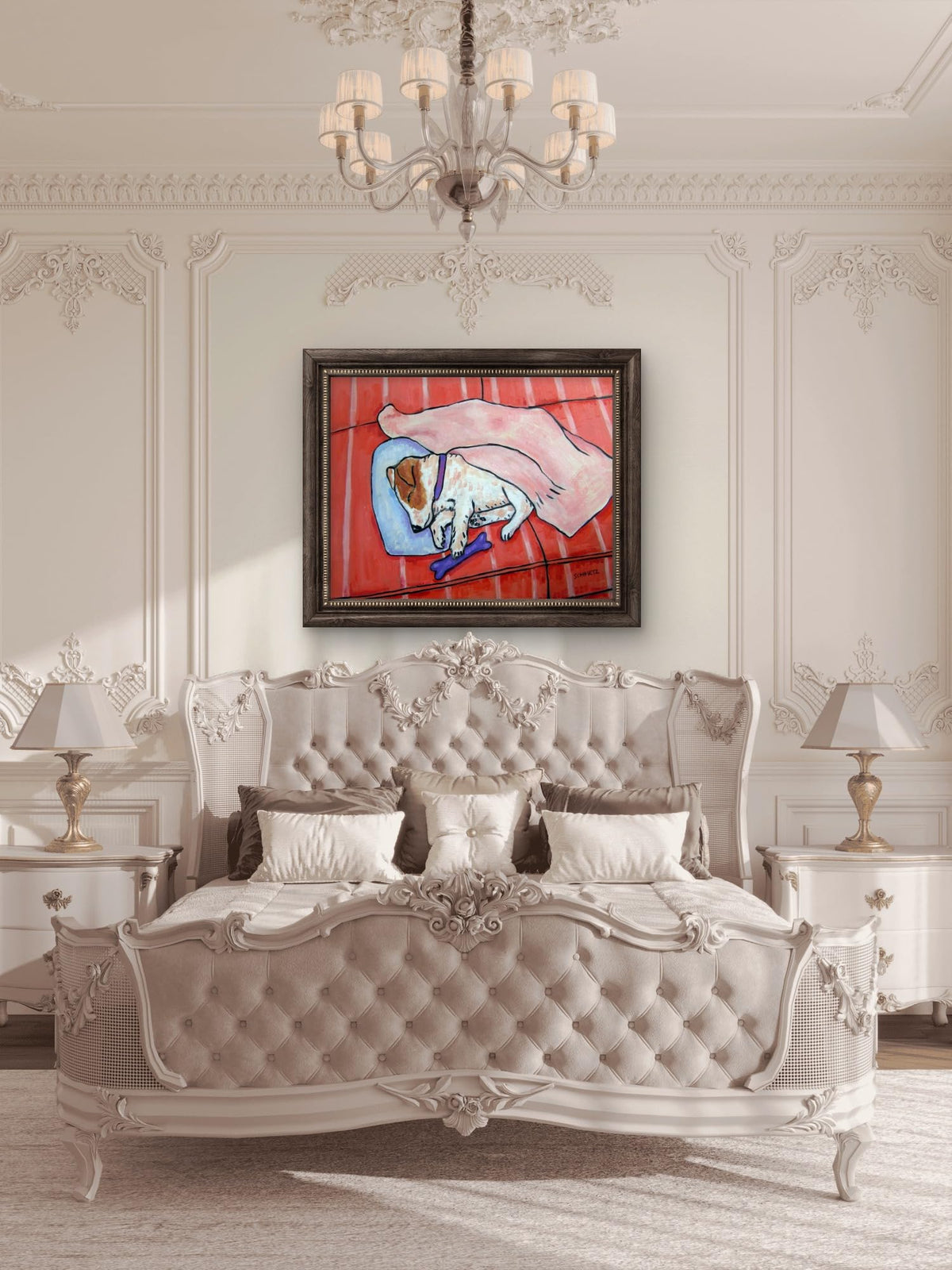 SCHMETZPETZ Sleeping Jack Russell Terrier Fine Art Print - Dog Wall Decor