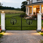 20x7ft Heavy-Duty Galvanized Metal Security Gate Deer Design