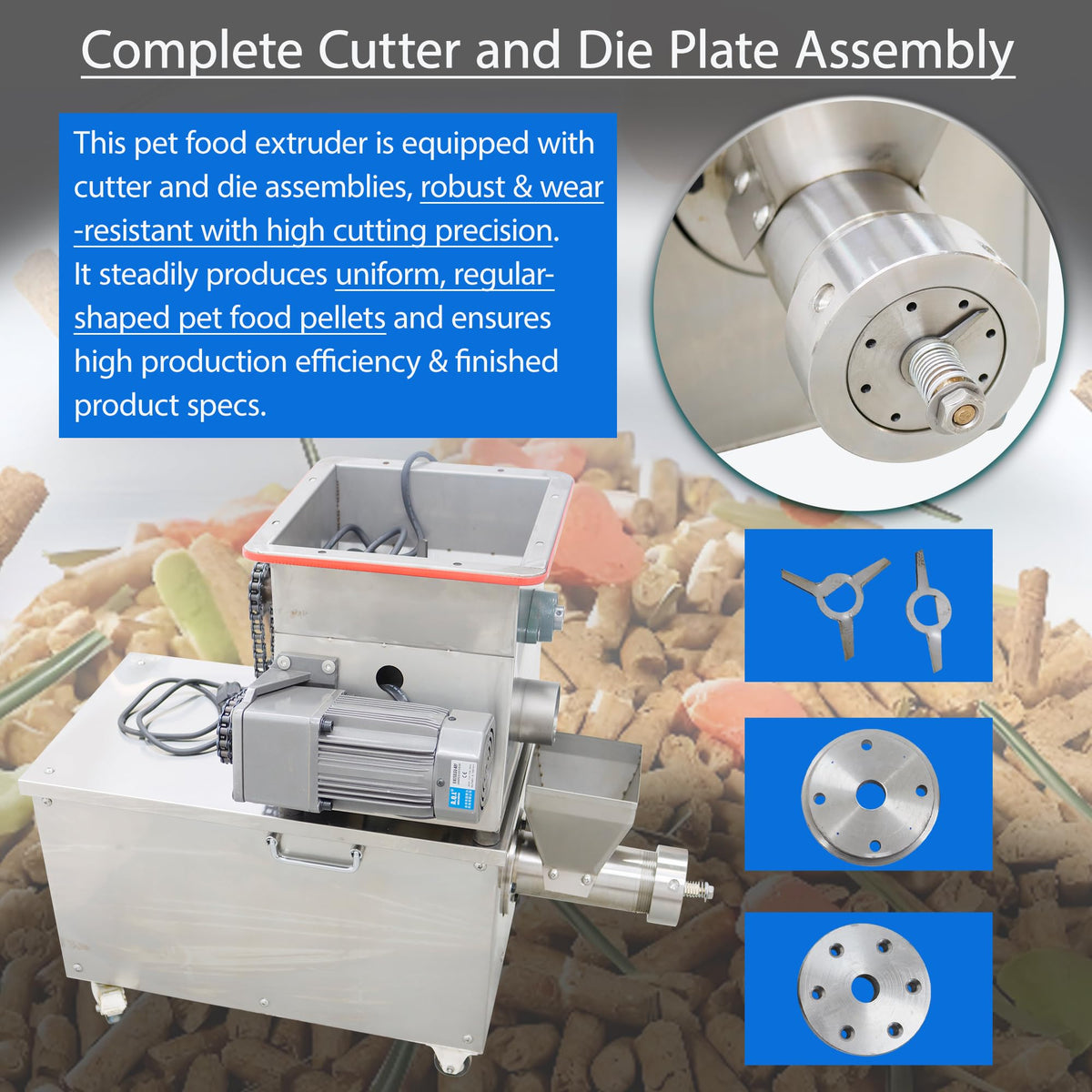Stainless Steel Pet Food Extruder for Making Dog Cat Food Pellet