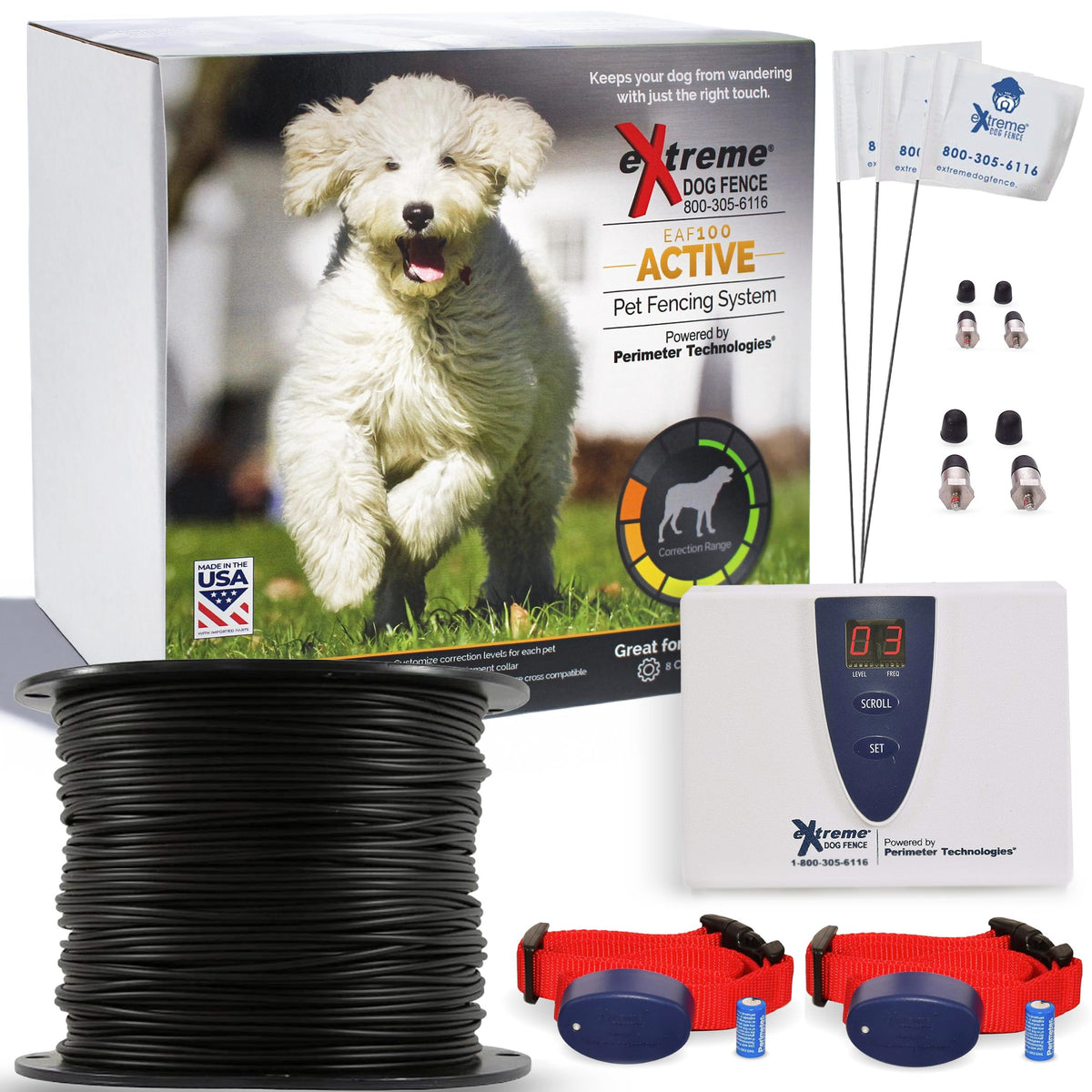 Underground Electric Dog Fence Kit, Standard, 1-Dog, 500 ft, DIY Install