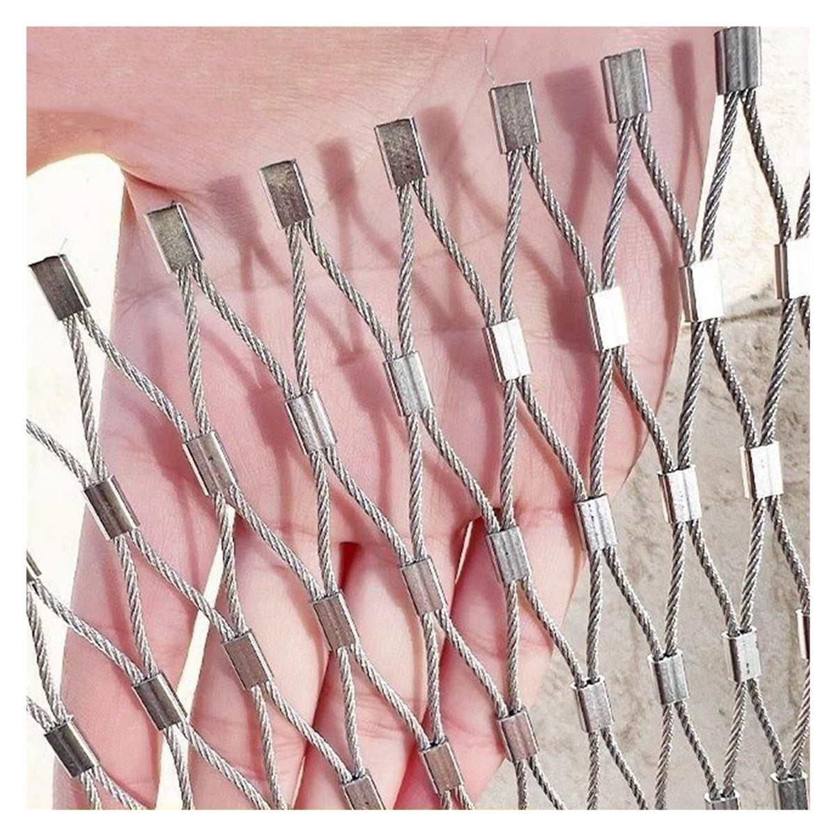 Flexible Stainless Steel Rope Mesh - Durable Safety Net for Garden & Farm Border Protection, Heavy-Duty, Weather-Resistant, Ideal for Pet Enclosure & Outdoor Use
