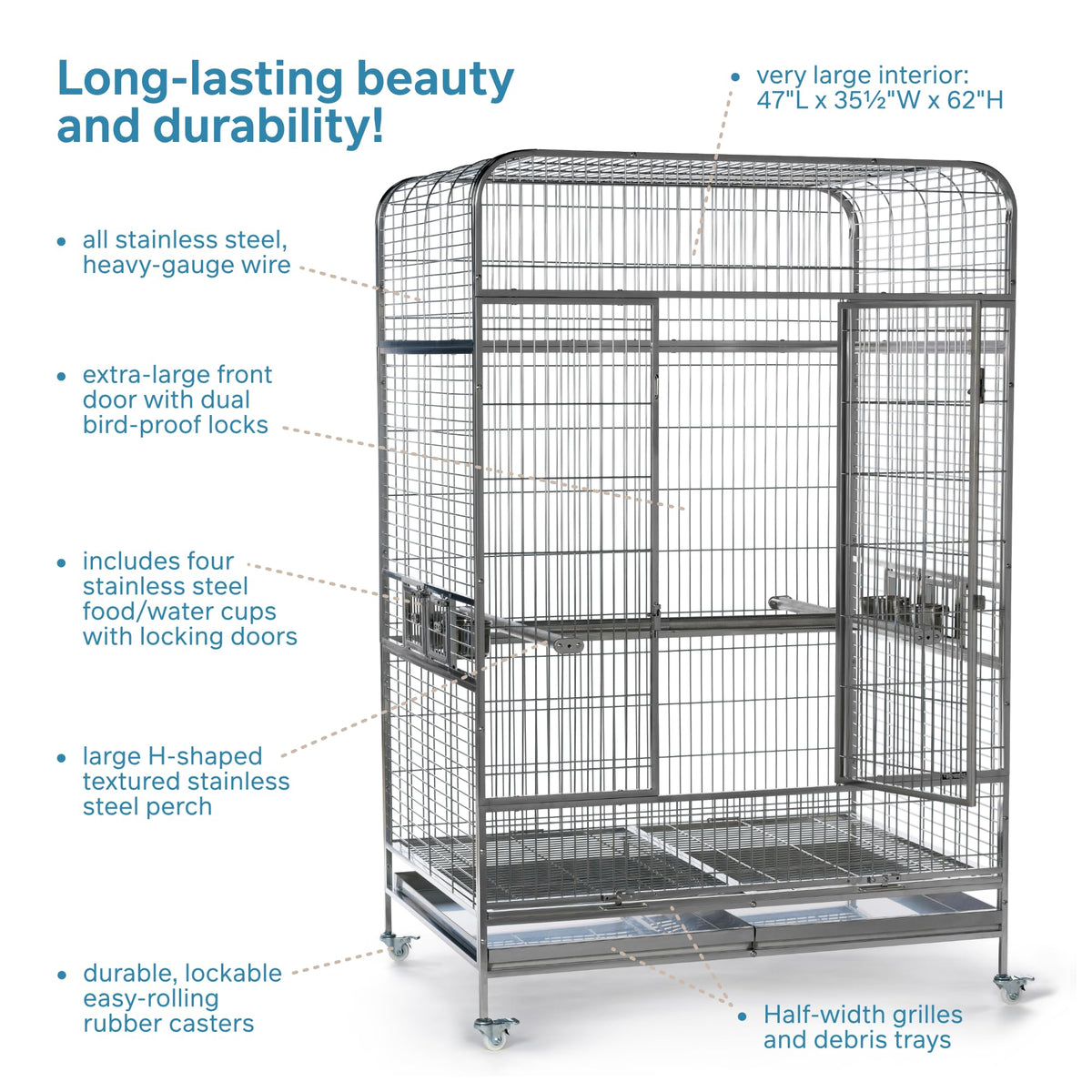 Prevue Pet Products Imperial XXL Stainless Steel Bird Cage