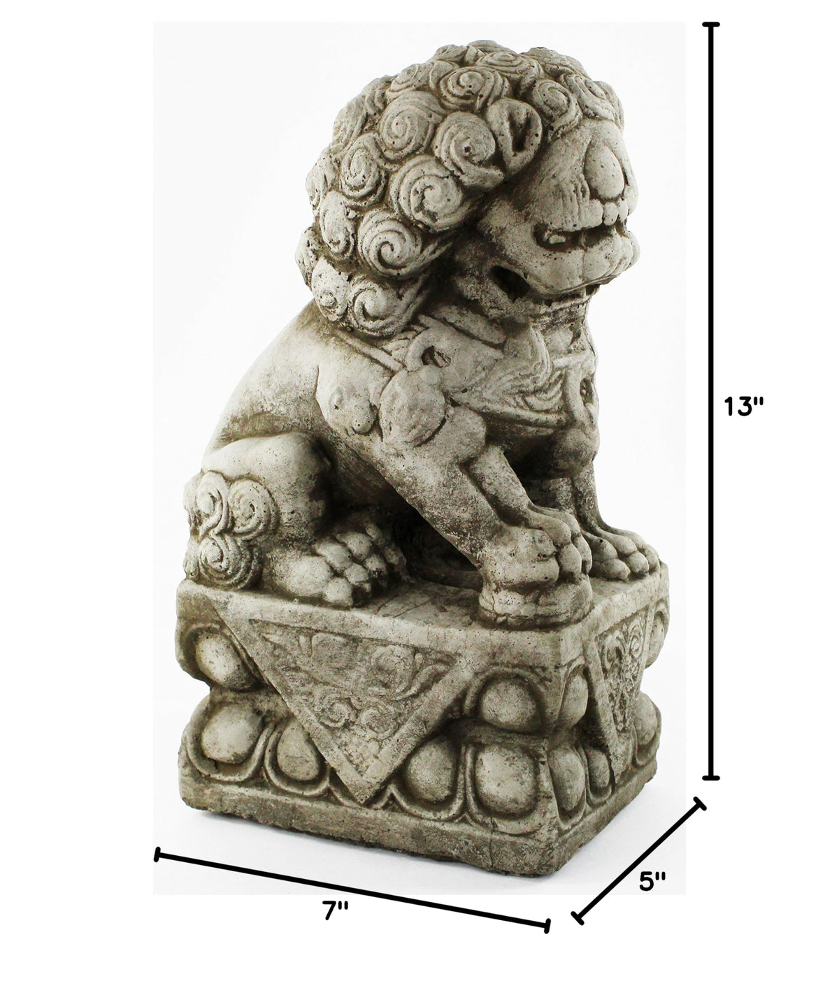 Foo Dog Pair Garden Statues Concrete Asian Sculpture