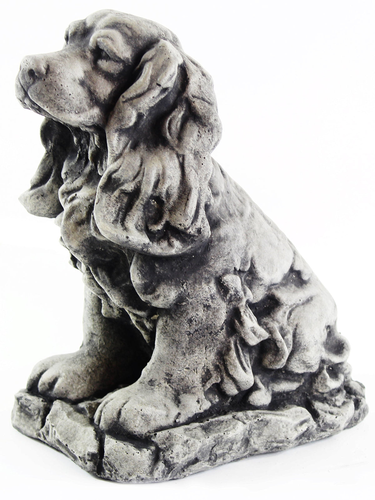 Dog Statue Cocker Spaniel Garden Statue Puppy Outdoor Cement Dog Figure Doggy Sculpture