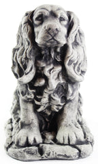 Cocker Spaniel Dog Sculpture Garden Statue Puppy Outdoor Cement Dog Figure Doggy Figurine Lamp Black