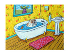 bulldog dog art canvas print gift modern Giclee- ready to hang by Jay Schmetz - bathroom decor
