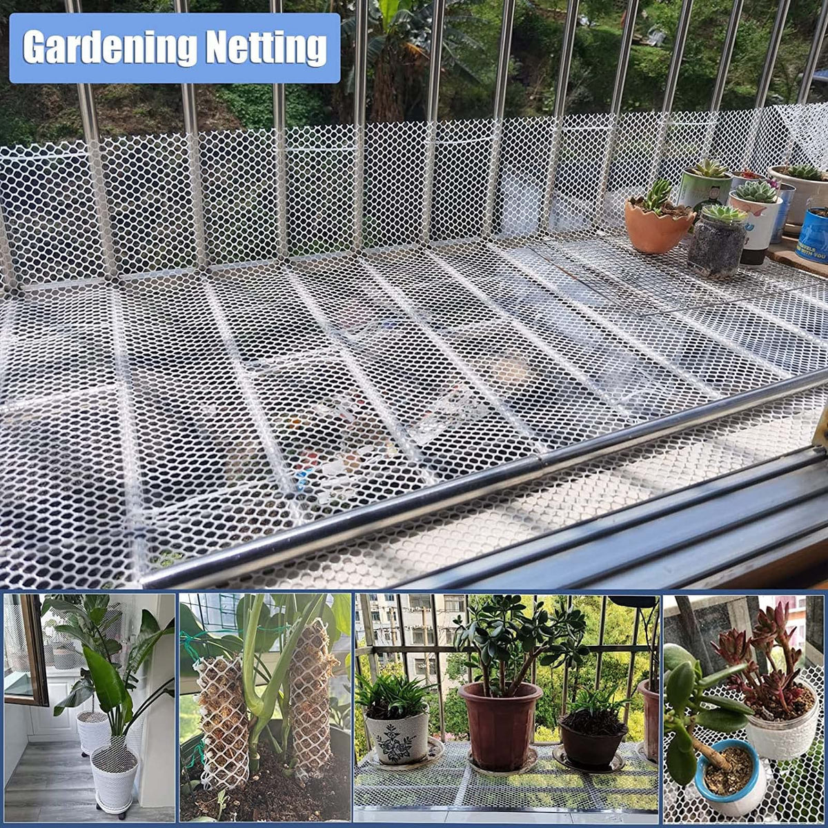 Black Plastic Balcony Netting 0.5x10m/1.6x32ft Chicken Wire Fence Mesh for Pets Poultry Protection & Gardening Plant Safety Durable Easy to Install Fencing Solution