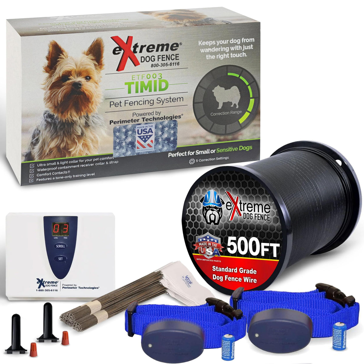Underground Electric Dog Fence Kit, Standard, 1-Dog, 500 ft, DIY Install