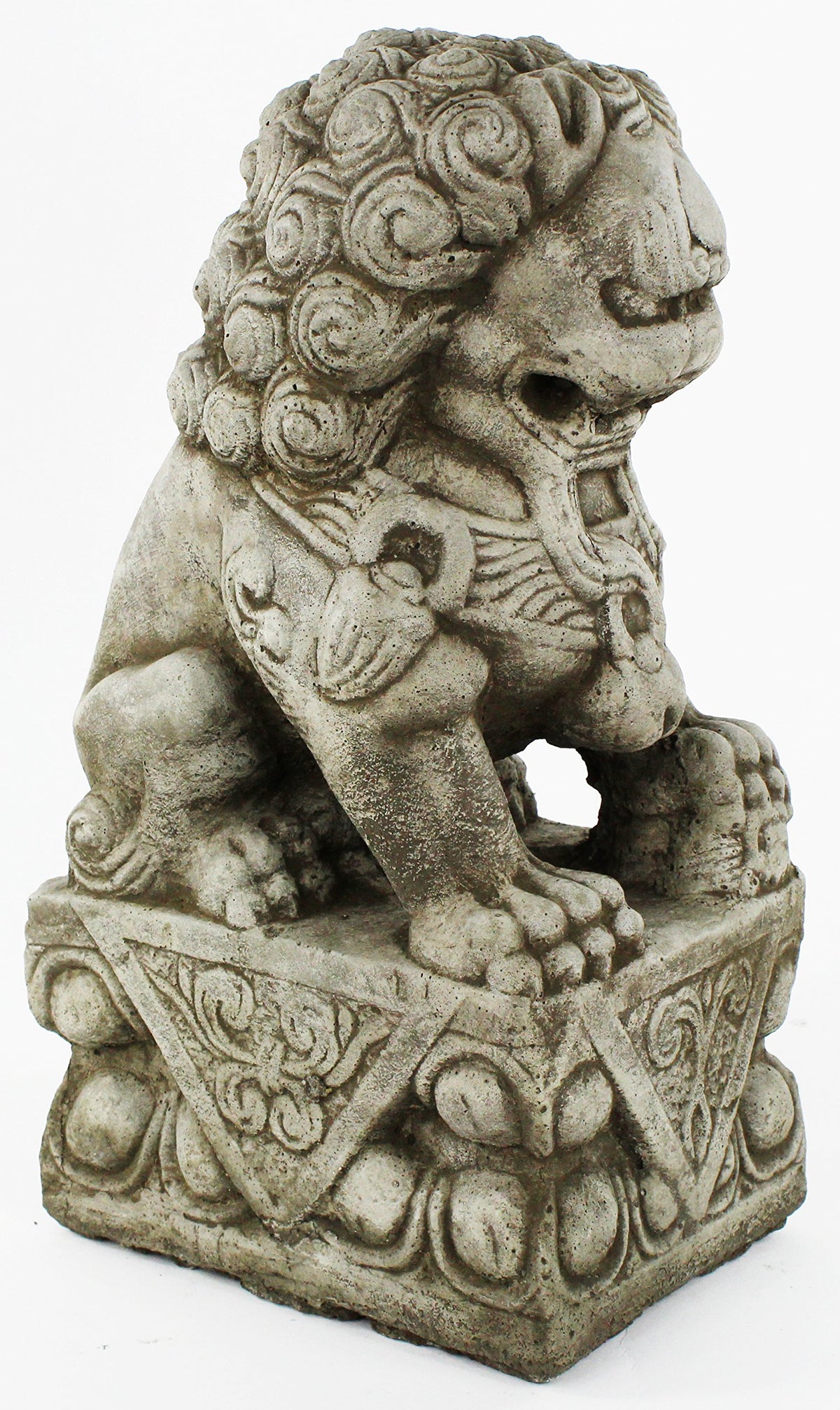 Foo Dog Pair Garden Statues Concrete Asian Sculpture