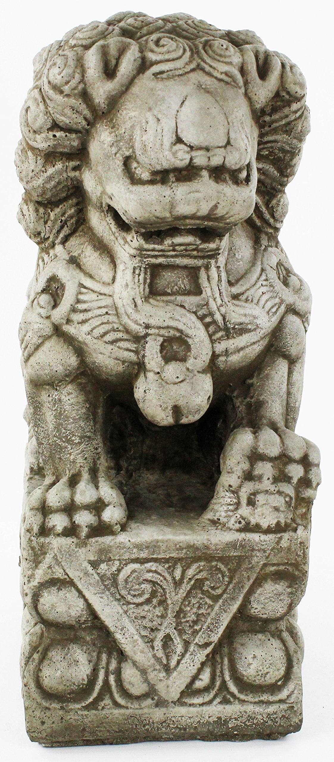 Foo Dog Pair Garden Statues Concrete Asian Sculpture