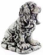 Cocker Spaniel Dog Sculpture Garden Statue Puppy Outdoor Cement Dog Figure Doggy Figurine Lamp Black