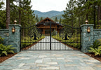 20x7ft Heavy-Duty Galvanized Metal Security Gate Deer Design
