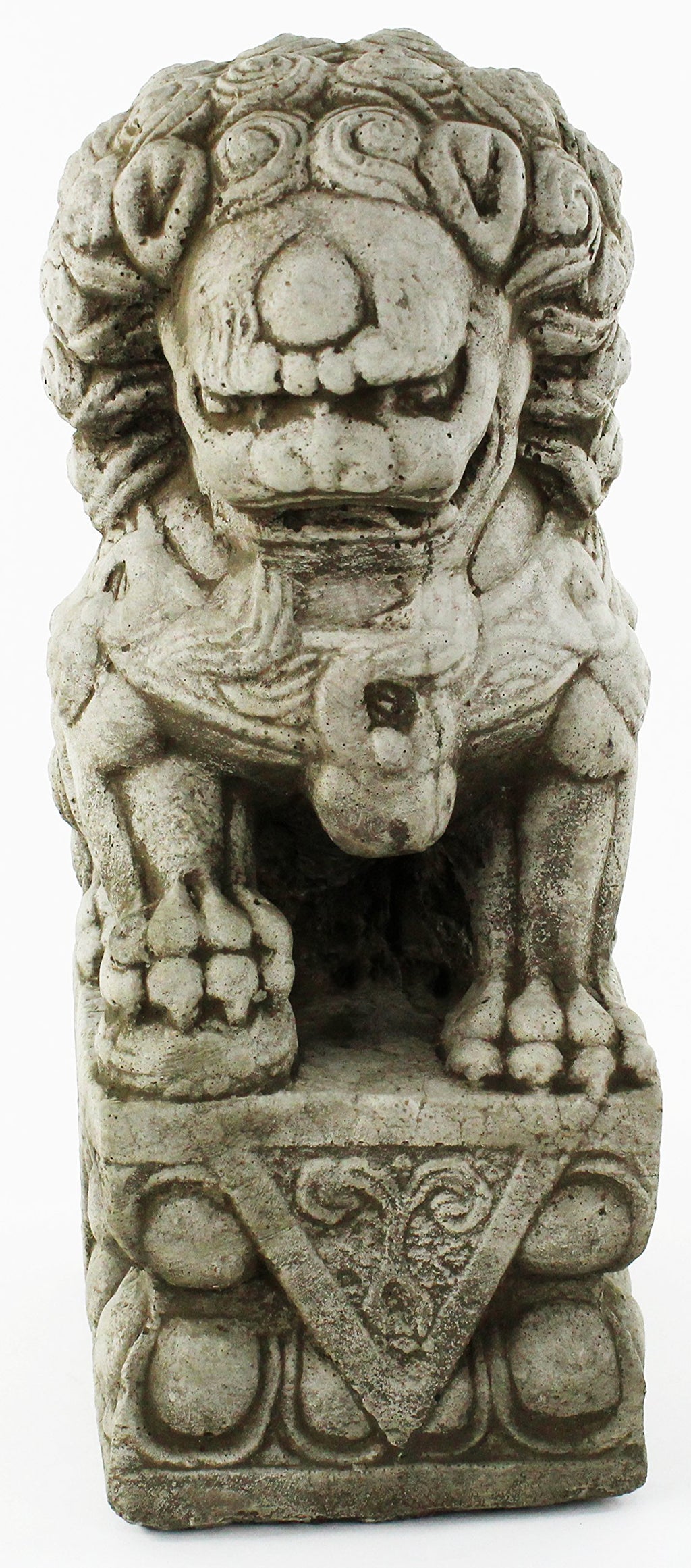 Foo Dog Pair Garden Statues Concrete Asian Sculpture
