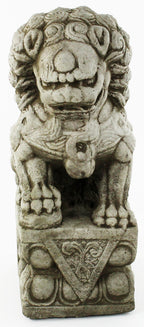 Foo Dog Pair Garden Statues Concrete Asian Sculpture