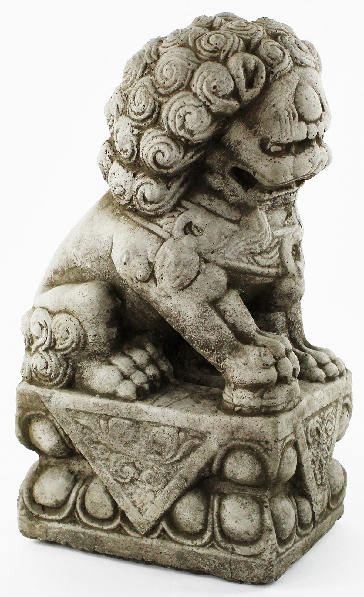 Foo Dog Pair Garden Statues Concrete Asian Sculpture